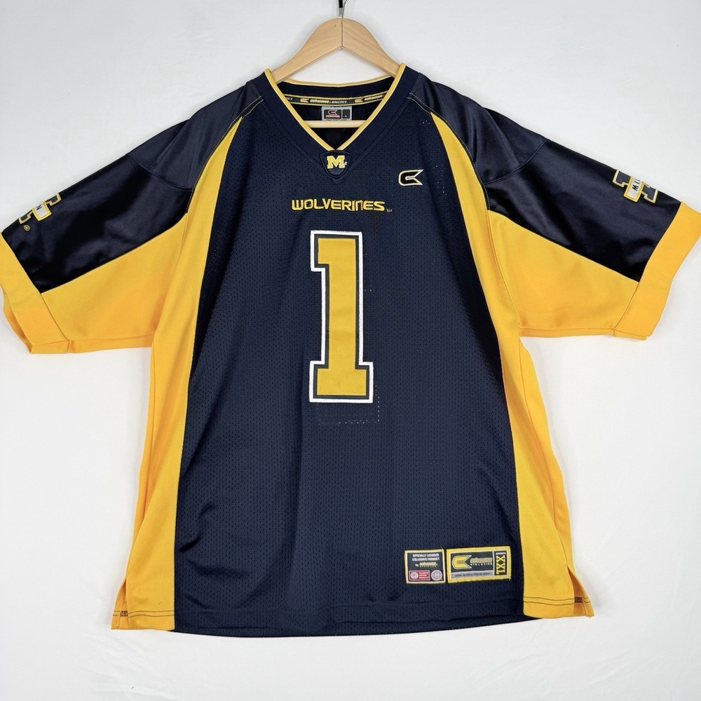 Vintage Colosseum Michigan Wolverines #1‎ Football Jersey Embroidered SZ-L
